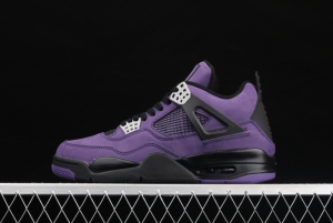 Air Jordan 4 Retro suede black purple 308497-408