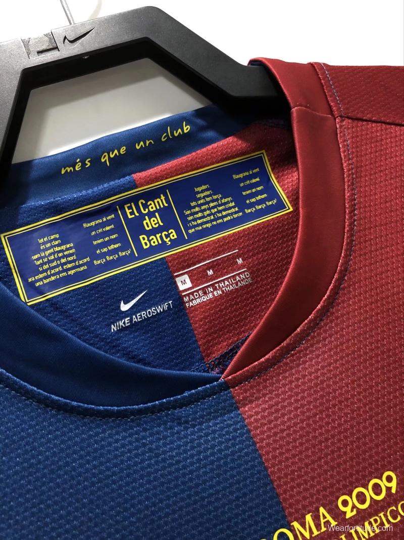 Retro 08/09 Barcelona Home Champions Version Soccer Jersey