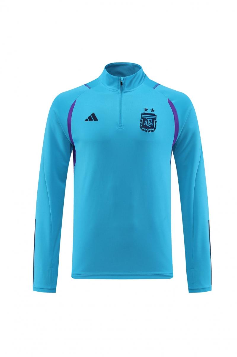 2022 Argentina Blue Half Zipper Tracksuit