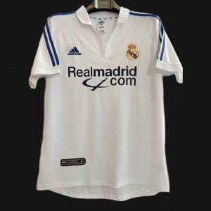 Retro 01/02 Real Madrid Home Jersey League Version With Sponsor