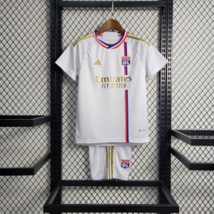 23-24 Kids Olympique Lyonnais Lyon Home Jersey Size 16-28